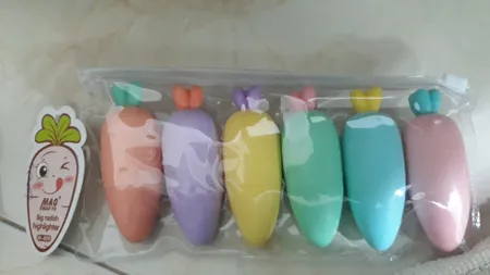 ماژیک علامت گذار مدل پاستلی طرح هویج بسته 6 عددی