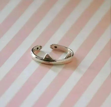 انگشتر زنانه مدل گربه گوش دار کد 872255