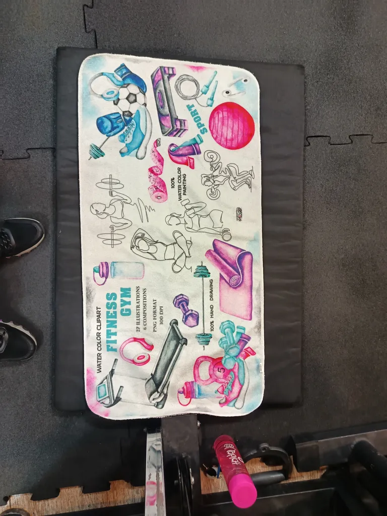 حوله ورزشی هزاردستان طرح fitness gym کد H131 سایز 100x50 سانتی متر