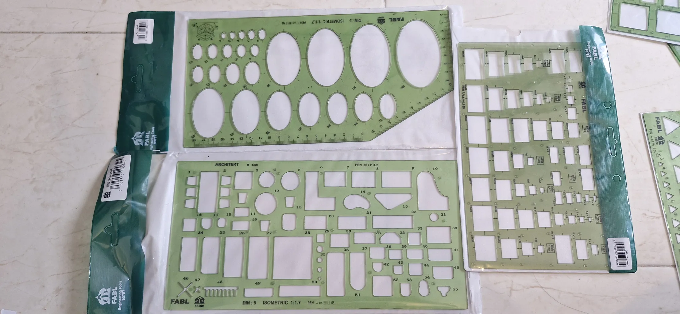 شابلون فابل مدل اشکال هندسی مجموعه 6 عددی