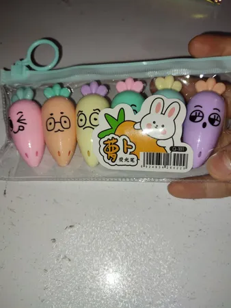 ماژیک علامت گذار مدل پاستلی طرح هویج بسته 6 عددی