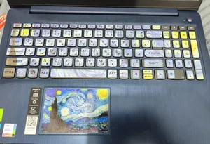 تجریه خرید استیکر لپ تاپ راتیانا مدل نقاشی ونگوگ مناسب برای لپ تاپ 15 تا 17 اینچ به همراه برچسب حروف فارسی کیبورد
