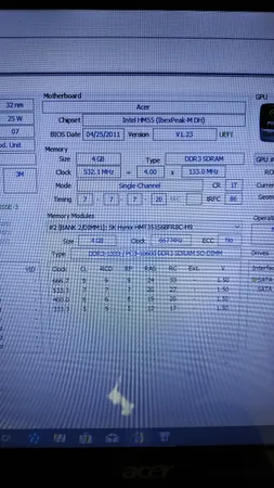 رم لپ تاپ DDR3 تک کاناله 1333 مگاهرتز CL9 هاینیکس مدل PC3-10600s ظرفیت 4 گیگابایت