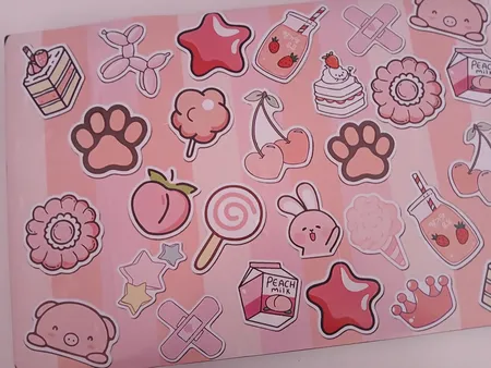 استیکر لپ تاپ راتیانا مدل girly pack مناسب برای لپ تاپ 15 تا 17 اینچ به همراه برچسب حروف فارسی کیبورد