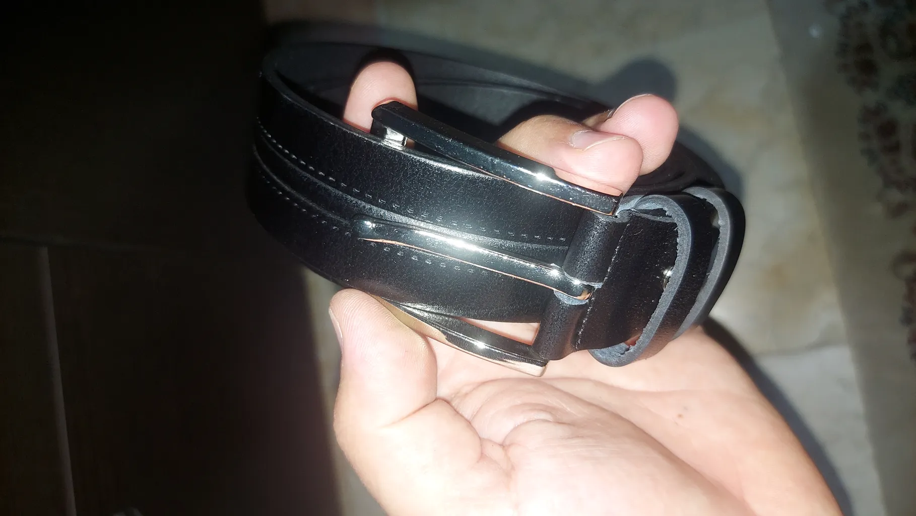 کمربند مردانه چرم عطارد مدل چرم طبیعی گاومیش کد B40