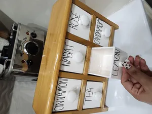 تجریه خرید جای ادویه 6 پارچه مدل چوبی و سرامیکی کد Text06