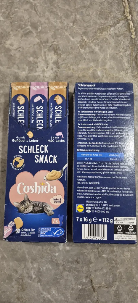 بستنی گربه کوشیدا مدل مرغ و ماهی وزن ۱۱۲ گرم مجموعه ۷ عددی