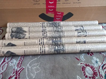 کاغذ کادو کرافت مدل روزنامه کد202 بسته 5 عددی