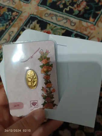 شمش طلا 24 عیار طلای محمد مدل گل رز SNF