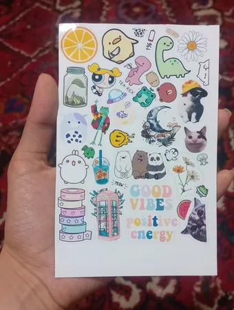 استیکر لب تاپ طرح positive energy مجموعه 37 عددی
