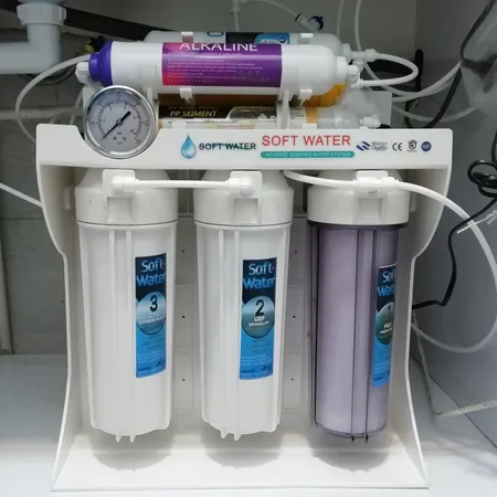 دستگاه تصفیه کننده آب سافت واتر مدل hajibashi-x800 به همراه فیلتر تصفیه آب کد 10 مجموعه 3 عددی