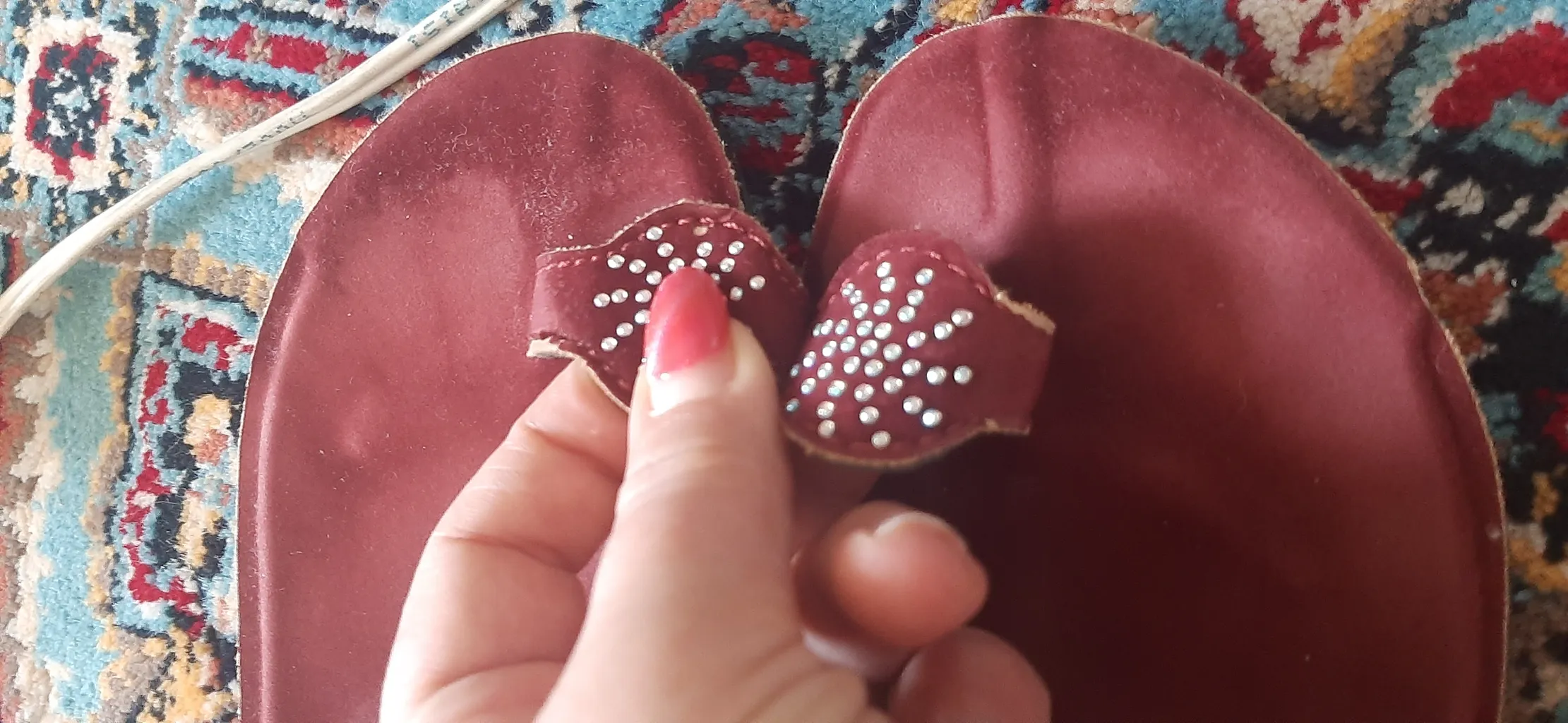 دمپایی لاانگشتی زنانه مدل نگینی ZRSH.4059