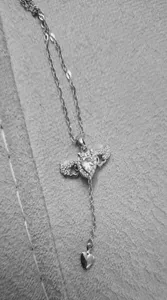 تجریه خرید گردنبند دخترانه مدل قلب بالدار قلب فرشته با بال متحرک بسته 2 عددی