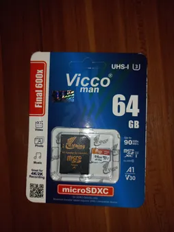 کارت حافظه microSDXC ویکومن مدل 600x plus کلاس 10 استاندارد UHS-I U3 A1 V30 سرعت 90MBs ظرفیت 64 گیگابایت به همراه آداپتور SD
