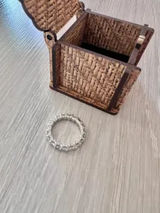 تجریه خرید انگشتر نقره زنانه سواروسکی مدل حلقه جواهری تمام سنگ خاص کد 7896331