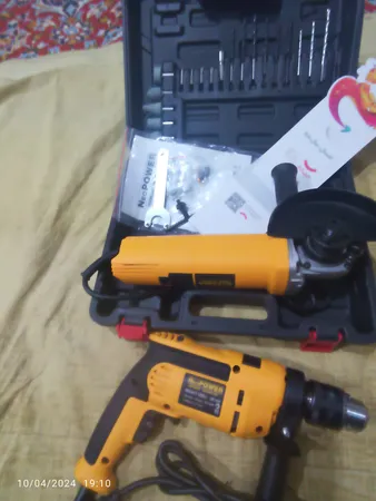 مجموعه 2 عددی دریل و مینی فرز صنعتی نئوپاور مدل NP-204 NP-801