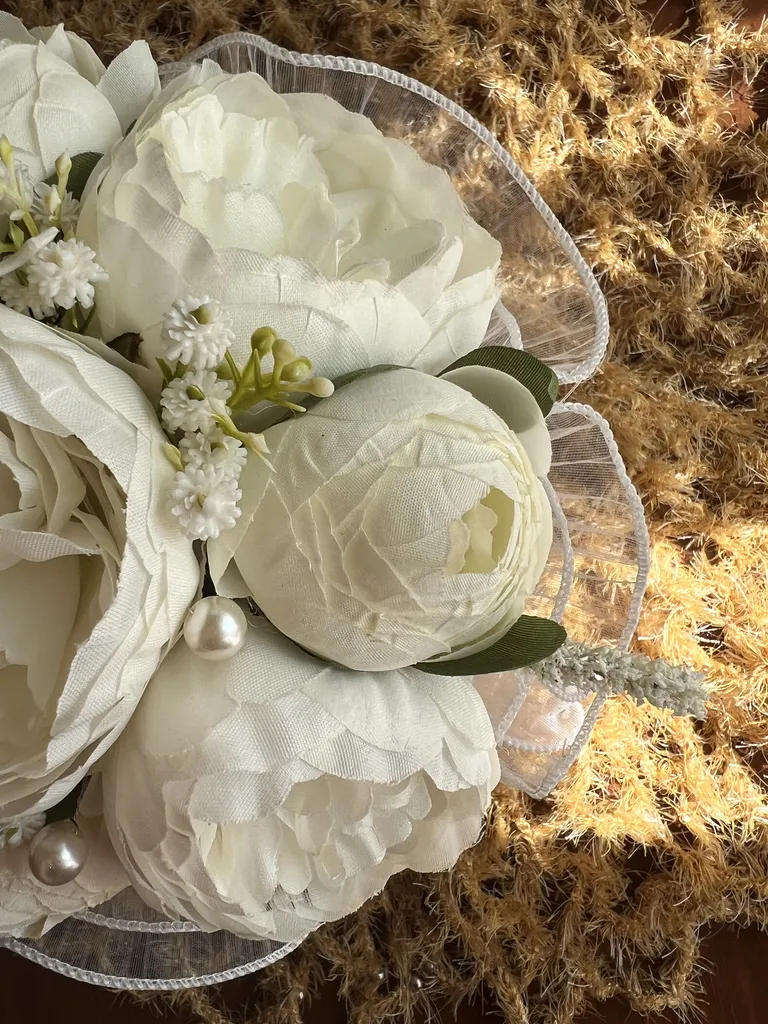 دسته گل مصنوعی عروس مدل مروارید