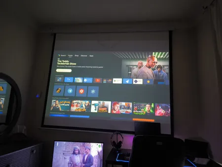 پرده نمایش برقی پروژکتور اسکوپ پارچه عالی سایز 200x 200