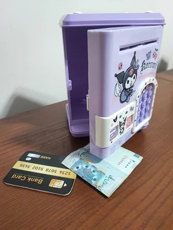 اسباب بازی مدل قلک رمز دار گاو صندوقی طرح کرومی اثر انگشتی