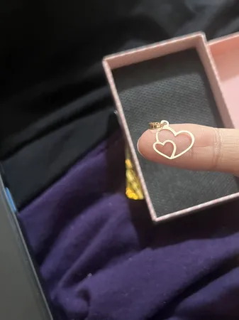 آویز گردنبند طلا 18 عیار زنانه مدل دو قلب کد S2079