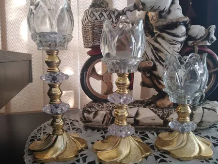 شمعدان شانا آرت کد 002 مدل لاله بسته 3 عددی