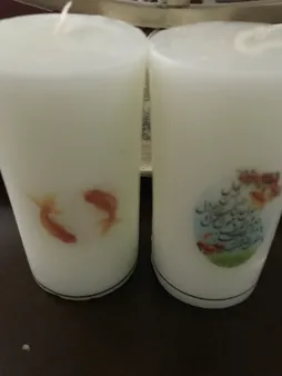 شمع مدل هفت سین و ماهی کد ۰۹ مجموعه دو عددی