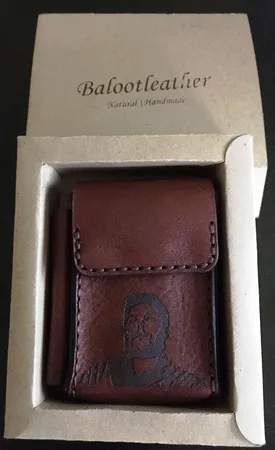 کیف سیگار و فندک بلوط لدر طرح چگوارا