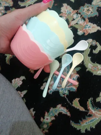 کاسه مدل شنتیا مجموعه 6 عددی به همراه قاشق