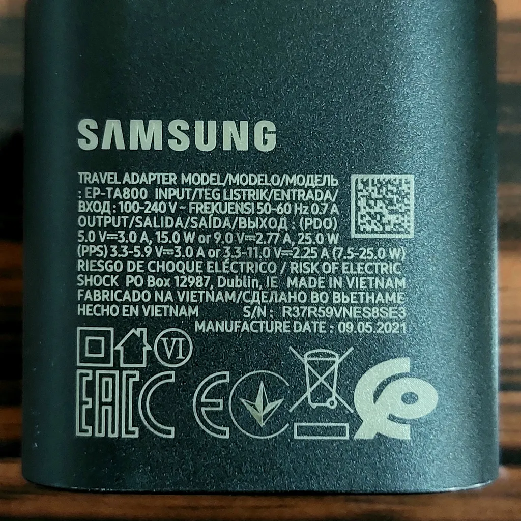 شارژر دیواری 25 وات سامسونگ مدل EP-TA800
