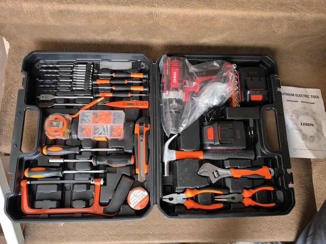 مجموعه 100 عددی دریل پیچ گوشتی شارژی زیمما مدل 21 volt