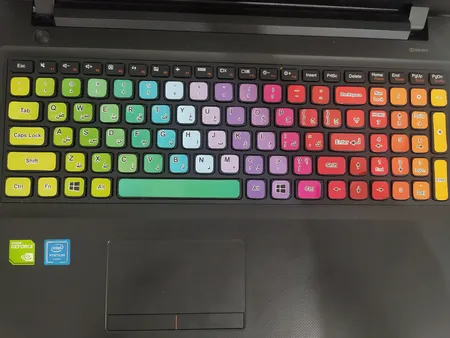 برچسب کیبورد طرح پالت کد 1 با حروف فارسی