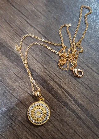 آویز گردنبند طلا 18 عیار زنانه طلای مستجابی مدل آوا کد 3677