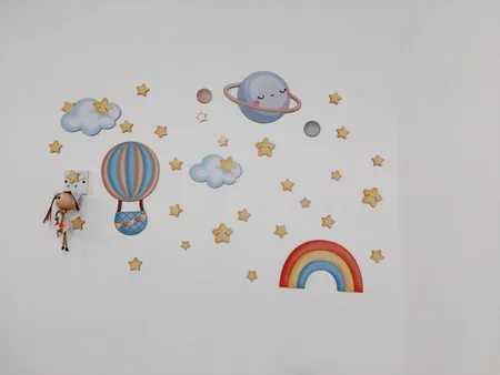 استیکر چوبی کودک باروچین مدل آسمان زیبا کد 1276