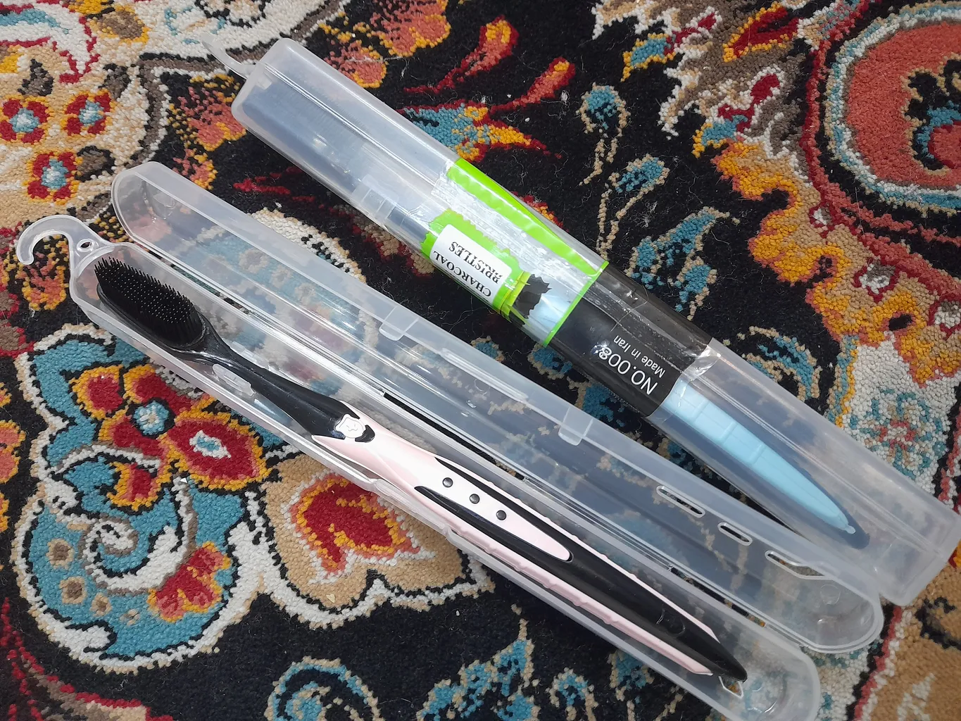 مسواک مکس بیوتی مدل بامبو ذغالی با برس نرم مجموعه 2 عددی