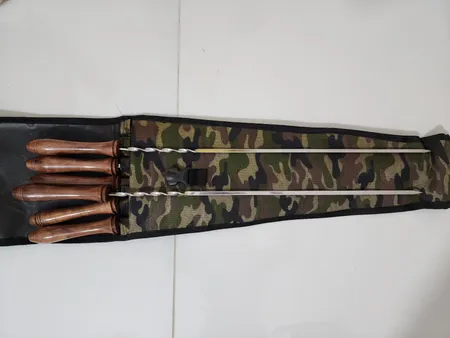 سیخ جگر مدل AC10 بسته 6 عددی به همراه جای سیخ