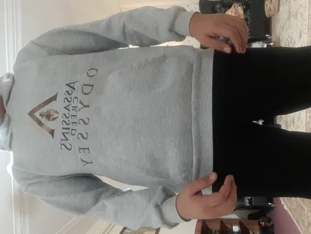 هودی مردانه طرح Assassins کد S436 رنگ طوسی