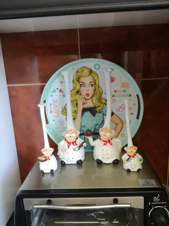 مجسمه طرح آشپز کلاه بلند کد AL-020020058 مجموعه 4 عددی