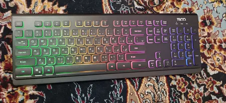 کیبورد گیمینگ تسکو مدل TK 8031، سوییچ ممبران، Full-Size، نورپردازی RGB