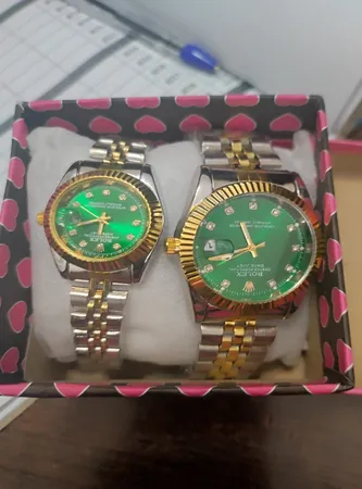 ست ساعت مچی عقربه ای زنانه و مردانه  مدل 02