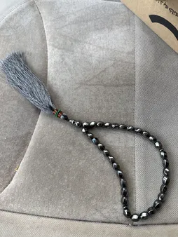 تسبیح نقره جات بافندگان مدل سنگ حدید صینی کد 33