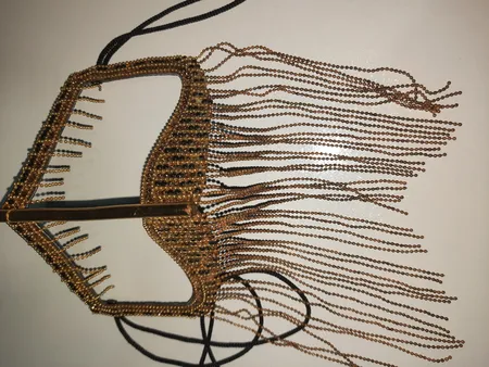 برقع دست دوز زنانه مدل زنجیر دار نگیندار