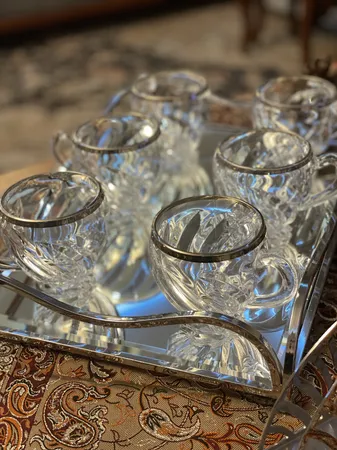 فنجان مدل دنس لب نقره بسته 6 عددی