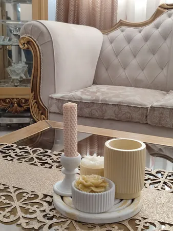 ست 6 تکه دکوری بتنی مدل رومیزی طرح باغ