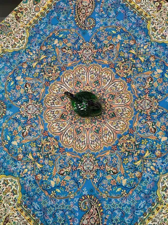 رومیزی ترمه نگین خاتم یزد طرح افشاری کد ABDR3