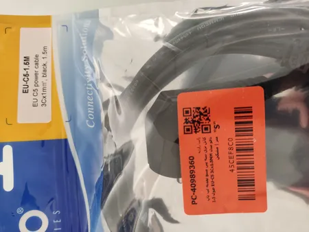 کابل برق سه پین منبع تغذیه لپ تاپ بافو مدل EU-C5 3Cx1.5MM طول 1.5 متر