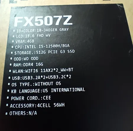 لپ تاپ 15.6 اینچی ایسوس مدل TUF Gaming F15 FX507ZC4-HN057-i5 12500H 16GB 1SSD RTX3050 - کاستوم شده