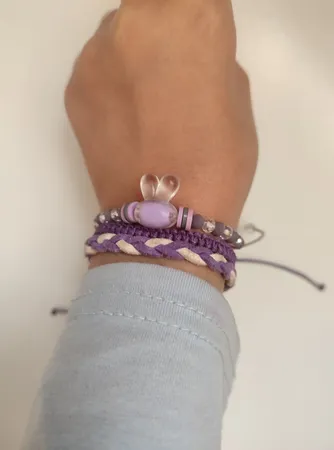 دستبند دخترانه مدل دست ساز مجموعه 3 عددی