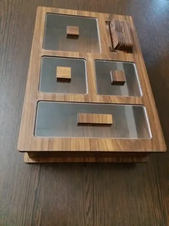 جعبه رومیزی تی بگ و تنقلات و زیرلیوانی مدل DR_BEST