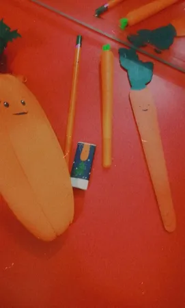 بسته لوازم التحریر مدل هویج بسته 6 عددی