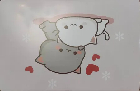 استیکر لپ تاپ مدل cute cat 03 مناسب برای لپ تاپ 15 تا 17 اینچ به همراه برچسب حروف فارسی کیبورد